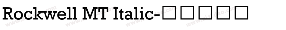 Rockwell MT Italic字体转换